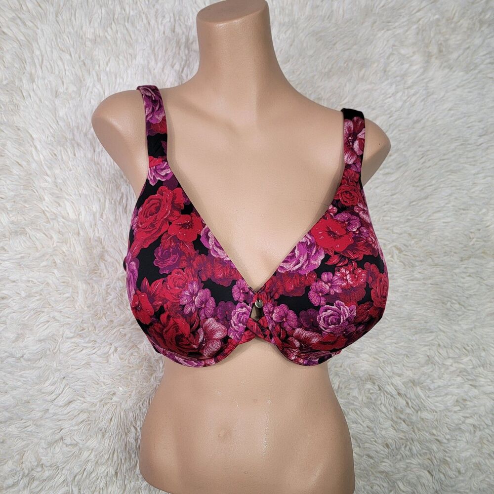 Ambrielle Bra Everyday Full Coverage Size 42DD Padded Underwire Floral Print I